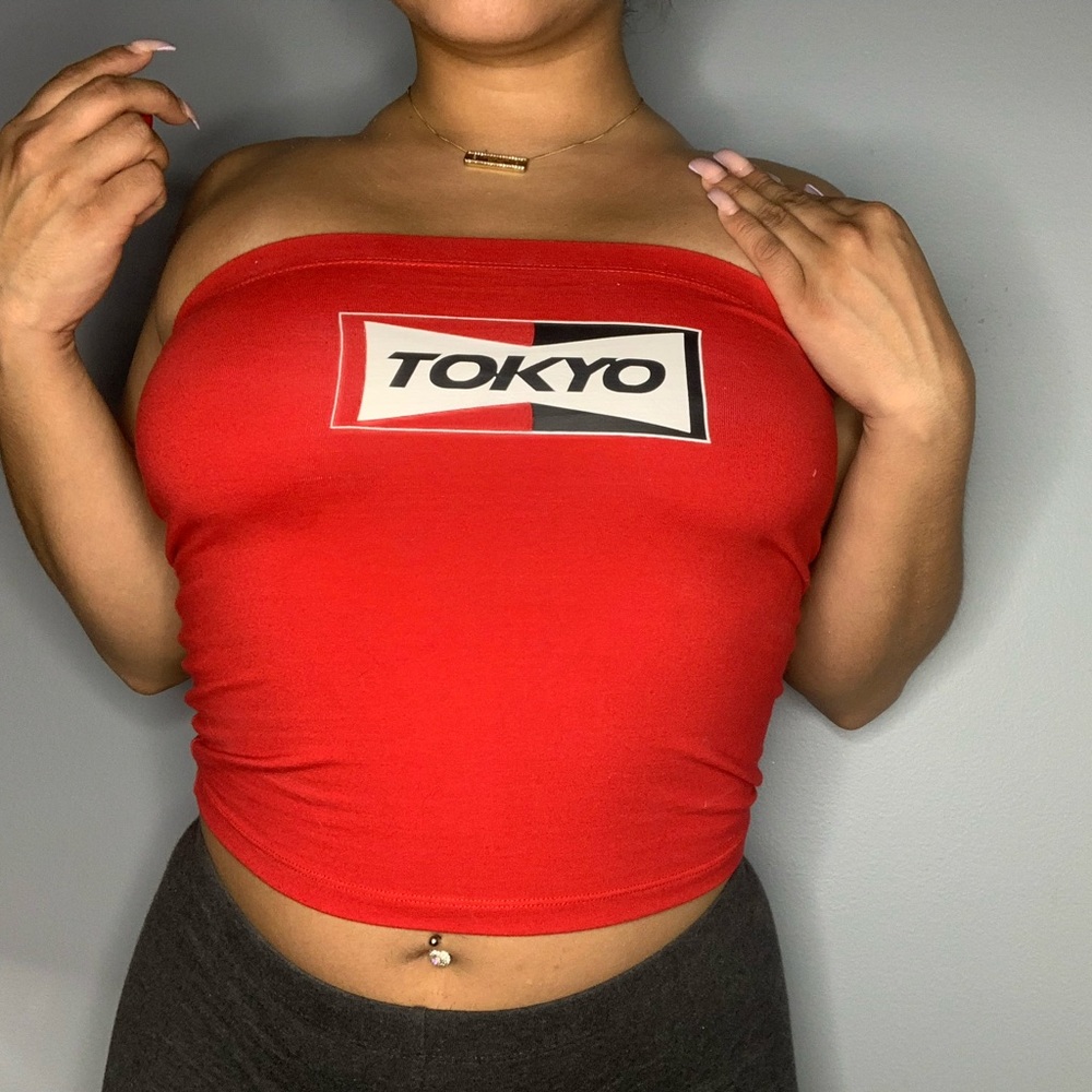 Red crop top